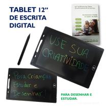 Tablet de Escrita e Desenho Digital Tela LCD 12" para crianças e Adultos - Use a Criatividade