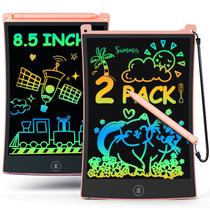 Tablet de escrita LCD bravokids 8,5 polegadas, pacote com 2 unidades com caneta rosa