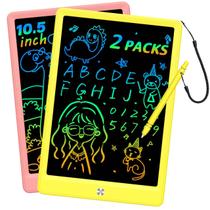 Tablet de escrita LCD BUKEBU Doodle Board de 10,5 polegadas rosa+amarelo