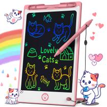 Tablet de escrita LCD Hockvill para crianças de 8,8 polegadas rosa+3Y