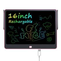 Tablet de escrita LCD recarregável de 16" QIAOBUQI rosa Tablet de escrita LCD recarregável de 16" QIAOBUQI rosa