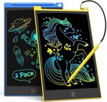 Tablet de escrita LCD TECJOE Colorful Doodle de 10 polegadas, pacote com 2 unidades para crianças
