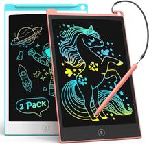 Tablet de escrita LCD TECJOE Colorful Doodle de 8,5 polegadas, pacote com 2