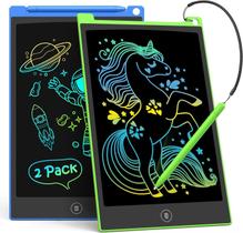 Tablet de escrita LCD TECJOE de 8,5 polegadas, pacote com 2 unidades para crianças com caneta