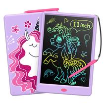 Tablet de escrita LCD TECJOE Unicorn de 11 polegadas para meninas roxo