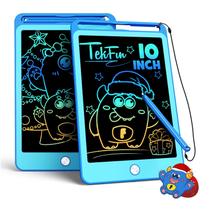 Tablet de escrita LCD TEKFUN de 10 polegadas azul+azul para crianças de 3 a 12 anos