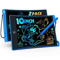 Tablet de escrita LCD TEKFUN de 10 polegadas com caneta anti-perda, pacote com 2 unidades, azul