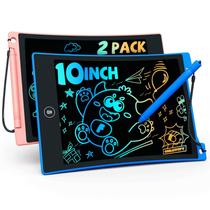 Tablet de escrita LCD TEKFUN de 10 polegadas, pacote com 2 polegadas para crianças com caneta