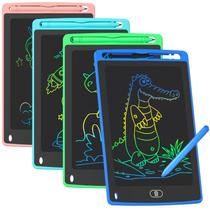 Tablet de escrita LCD TQU de 8,5 polegadas para crianças com pacote de 4 cores
