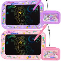 Tablet de escrita LCD Urcoobela de 10 polegadas para crianças, pacote com 2 unidades rosa e roxo Tablet de escrita LCD Urcoobela de 10 polegadas para crianças, pacote com 2 unidades rosa e roxo