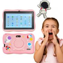 Tablet Educativo Infantil Crianças Astronautas Diversão 128GB Tela Colorida Rosa Azul