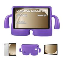 Tablet Galaxy Prata A9 4G 128GB 8Gb Com Capa Infantil Roxa