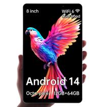 Tablet HAOVM M8 Android 14 8 polegadas 12 GB RAM 64 GB ROM preto
