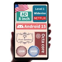 Tablet HAOVM M8 Android 15 8 polegadas 12 GB RAM 64 GB ROM