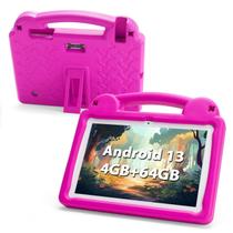 Tablet Infantil 10 Polegadas Android 13 - 64GB WiFi 6 - Rosa