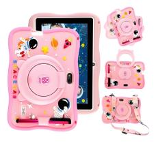 Tablet infantil Android 13 tela HD Playstore 64GB + 4GB Ram Wifi 5.0 e Câmera 5MP + Capinha anti queda