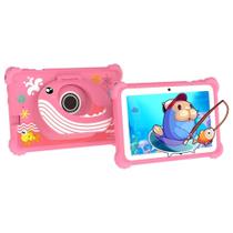 Tablet infantil Android 13 tela HD Playstore 64GB 4GB Ram Wifi 5.0 e Câmera 5MP Capinha anti queda