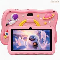 Tablet Infantil Android 14 Rosa Criança Com Capa Antiqueda De 7 Polegadas 64Gb E 4 Gb De Ram Android Controle Parental Youtube Jogos Wifi Bluetooth