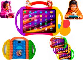 Tablet Infantil Atouch KT10, 10.1 polegadas, sistema Android Suporta Chip, 32GB Armazenamento e 2GB RAM, Diversão, Aprendizado e Segurança.