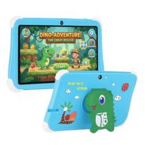 Tablet Infantil Dinossauro Kids Tela 7 4GB RAM 64GB Android 13 WiFi Bluetooth Bateria 3000mAh Câmera, com Capa Antiqueda para Jogos, Entretenimento