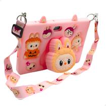 Tablet Infantil E15 labubu Rosa barato 128g 8Ram capa Silicone Tablet Infantil E15 labubu Rosa barato 128g 8Ram capa Silicone