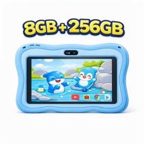 Tablet Infantil Educativo 8GB 256GB Tela 7 Polegadas Caneta Capa Anti impacto Menina Menino