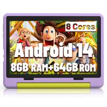 Tablet Infantil Jeazans 10 Polegadas com Android 14 - 64GB - Roxo