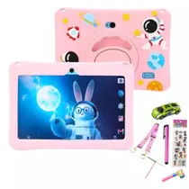 Tablet Infantil Kids 6RAM 128GB Com Bolsa Caneta Touch Capa Protetora em Silicone com Android 13.0 com Controle parental e apps Instalados