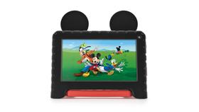 Tablet Infantil Mickey Com Controle Parental 4GB RAM 64GB 7 pol Case Wi-fi Android 13 Quad Core Multi NB413