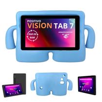 Tablet Infantil Positivo Vision 7 Polegadas WiFi 128GB 3GB Com Capa Azul Anti queda