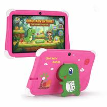Tablet Infantil Tela 7 4GB RAM 64GB Android 13 WiFi Câmera Jogos Educativos Capa Dinossauro