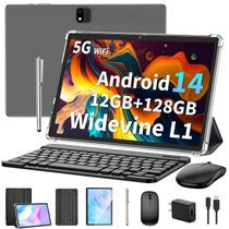 Tablet JJGJ Android 14 10.1" 12 GB RAM 128 GB de armazenamento +1 TB preto