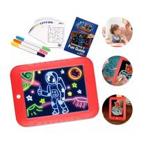 Tablet Lousa Mágica Infantil Digital Quadro 3D Neon Caneta