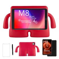 Tablet M8 4G 32GB 8'' Wi-fi 4G Com Capa infantil acompanha película e caneta Vermelho