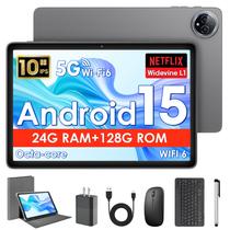 Tablet MENTUME Android 15 10 polegadas Octa-Core 24 GB+128 GB+1 TB cinza