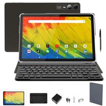 Tablet MSLSTM 2025 Mais recente de 11 polegadas Android 14 tablets 18 GB de RAM 128 GB de ROM+1 TB TF Expand, tela 2K, CPU T616, câmera de 23 MP, WiFi 5G, 4 alto-falantes, tablet com teclado, estojo e caneta (cinza)