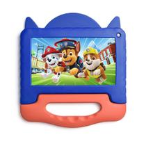 Tablet NB421 Infantil Patrulha Canina Chase com Controle Parental 64GB 4GB RAM Tela 7 Case Wi-Fi Android 13 Quad Core Multilaser