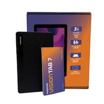 Tablet Positivo Vision TAB 7 3GB RAM 64GB Octa-Core Android 14 Go Wi-Fi - Tela 7” IPS 3100mAh Preto