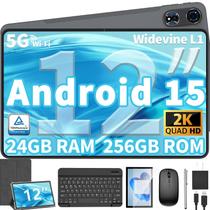 Tablet QDDQ 12 polegadas Android 15 24 GB de RAM 256 GB de ROM +1 TB de prata