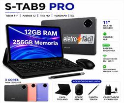 Tablet S-Tab9 Pro 11 Polegadas 12GB RAM 256GB Android 12 Wi-Fi 5G ComTeclado Mouse Caneta COR:Dourado Tablet S-Tab9 Pro 11 Polegadas 12GB RAM 256GB Android 12 Wi-Fi 5G ComTeclado Mouse Caneta COR:Dourado
