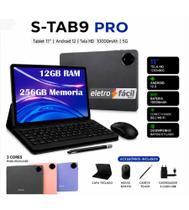 Tablet S-Tab9 Pro 11 Polegadas 12GB RAM 256GB Android 12 Wi-Fi 5G ComTeclado Mouse Caneta COR:Dourado Tablet S-Tab9 Pro 11 Polegadas 12GB RAM 256GB Android 12 Wi-Fi 5G ComTeclado Mouse Caneta COR:Dourado