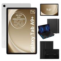 Tablet Samsung A9 64GB 4GB Prata 5G Capa Preta Keyboard BT