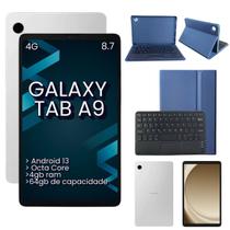 Tablet Samsung A9 Prata 4G 64GB C CP Azul Marinho Keyboard