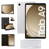 Tablet Samsung A9 Prata 64GB 4GB Com Teclado Bluetooth Branco E Capa Giratória Tablet Samsung A9 Prata 64GB 4GB Com Teclado Bluetooth Branco E Capa Giratória