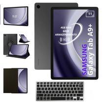 Tablet Samsung A9Plu Chip 5G 64GB 4GB 11 Pol Com Teclado BT e Capa Giratória