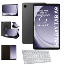 Tablet Samsung Galaxy A9 Chip 4G 64GB 4GB Ram Com Teclado Bluetooth Branco e Capa Giratória