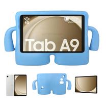 Tablet Samsung Galaxy Tab A9 64gb 4gb Chip 4g Tela 8.7 Polegadas Com Capa Emborrachada Infantil Azul X115 Prata