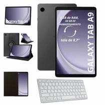 Tablet Samsung Galaxy Tab A9 64GB 4GB Ram Rede 4g Com Teclado Bluetooth Branco e Capa Giratória Para Estudo e Trabalho Modelo X115 Grafite