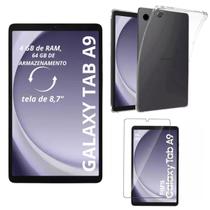 Tablet Samsung Galaxy Tab A9 64GB 4GB Ram Tela 8.7 Com Capa de Silicone Protetora e Pelicula de Vidro Modelo X115 Grafite