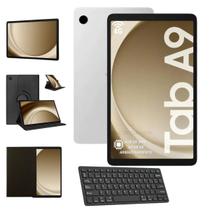 Tablet Samsung Galaxy Tab A9 64GB 4GB Rede 4g Com Teclado Bluetooth Preto e Capa Giratória Modelo X115 Prateado